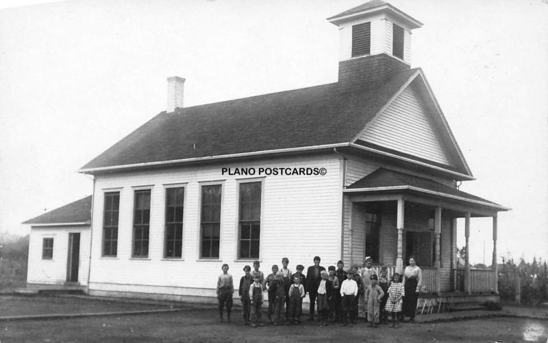 EARLY 1900'S RURAL SCHOOL WITH CLASS & TEACHER RPPC REAL PHOTO POSTCARD