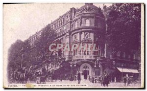 Old Postcard Paris Theater du Vaudeville and Boulevard of Italians