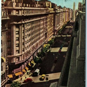 1908 Buenos Aires, Argentina Postcard Diagonal Roque Saenz Pena Downtown A47