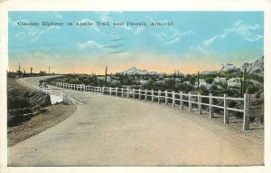 Postcard Arizona Phoenix Concrete Highway Apache Trail Kropp 23-4409