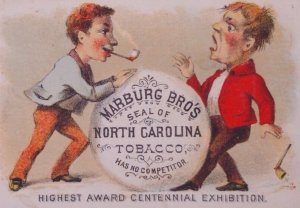 1800s Centennial Expo Seal North Carolina Smoking Tobacco Marburg Trade Card