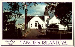 VINTAGE TANGLER ISLAND VIRGINIA SWAIN MEMORIAL METHODIST CHURCH POSTCARD 38-211