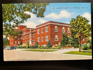 Vintage Postcard 1930-1945 St. Savior's Hospital Portage Wisconsin WI