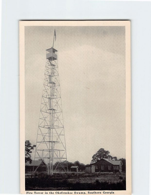 Postcard Fire Tower in the Okefenokee Swamp Southern Georgia USA
