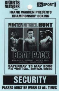 Minter Mitchell Hung The Brat Pack ITV Sport Frank Warren 2006 Boxing Securit...