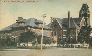 Court House Jail Jamestown North Dakota Simon 1910 Postcard 21-3405