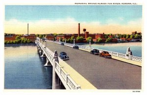 Postcard BRIDGE SCENE Aurora Illinois IL AP5755