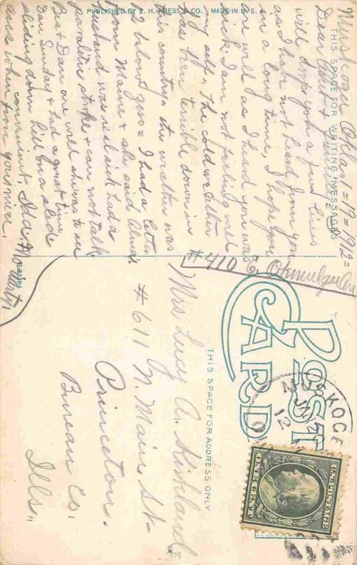 Severs Hotel Muskogee Oklahoma 1912 postcard