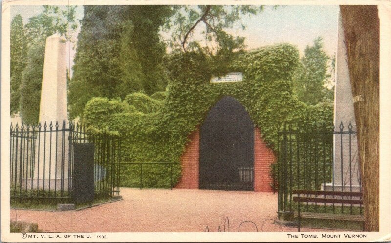 Tomb Mount Vernon VA Virginia WB Postcard VTG UNP Vintage Unused  