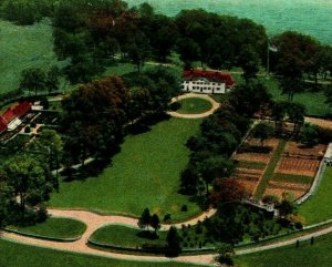 Aerial Washington's Home From Aeroplane Mount Vernon VA UNP 1920s Postcard T18