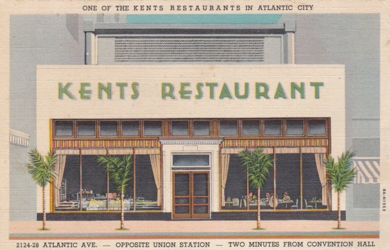 New Jersey Atlantic City Kents Restaurant 2124 Atlantic Avenue Curteich sk1775