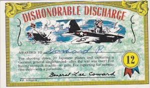 Vintage Arcade Card Humour Dishonorable Discharge