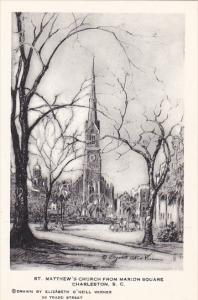 St Matthew's Church From Marion Square by Elizabeth O'Neill Verner Charleston...