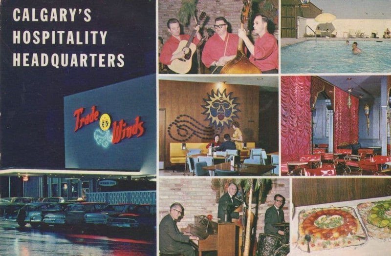 Calgary's Hospitality Headquarters Trade Winds Motor Hotel Postcard