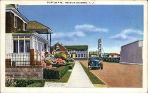 Seaside Heights New Jersey NJ Portor Ave Vibrant Linen Vintage Postcard