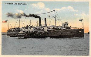 City of Detroit Ferry & Paddle Boats Ship Unused 