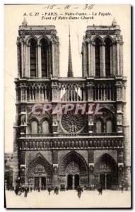 Old Postcard Notre Dame Paris The front
