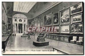 Old Postcard Chateau de Chantilly count Museum Picture Gallery