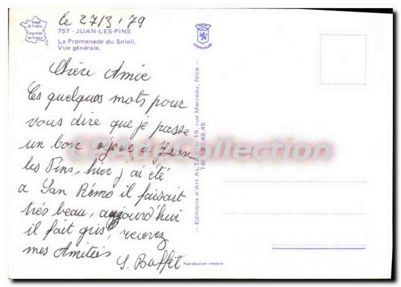 Modern Postcard Juan Les Pins La Promenade Du Soleil