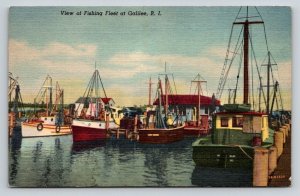 Fishing Fleet  Galilee  Rhode Island Postcard