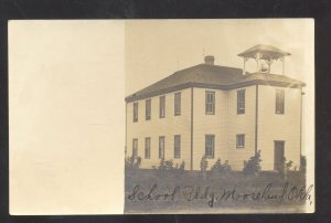 RPPC MOORELAND OKLAHOMA SCHOOL BUILDING VINTAGE REAL PHOTO POSTCARD