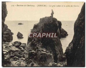 Old Postcard Cave Caves surroundings Jobourg Cherbourg Large rocks at the exi...
