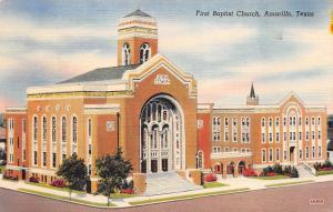 Amarillo Texas 1940s Postcard First Baptist Church
