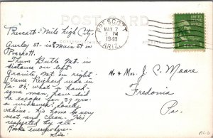 RPPC Postcard Prescott Arizona AZ 1948