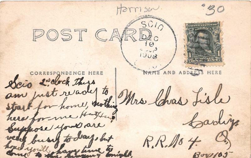 F33/ Scio Ohio RPPC Postcard 1908 Road Construction Crew Occupational