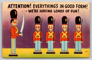 Comics~Everythings In Good Form~Nutcrackers W/ Swords~PM 1949~Vintage Postcard