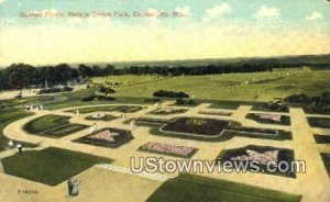 Sunken Flower Beds, Swope Park - Kansas City, Missouri MO Postcard