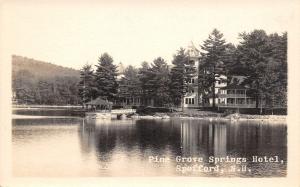 Spofford New Hampshire~Pine Grove Spings Hotel~Waterfront~Dock Gazebo~1930s RPPC