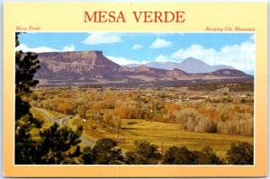 M-92138 Sleeping Ute Mountain Mesa Verde in Fall Color Colorado USA