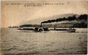 CPA AIX-les-BAINS Le Grand Port Depart du Bateau pour le tour du Lac (681877)