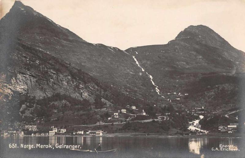 Geiranger Norway Meork Real Photo Antique Postcard J45910