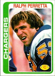 1978 Topps Football Card Ralph Perreta San Diego Chargers sk7159