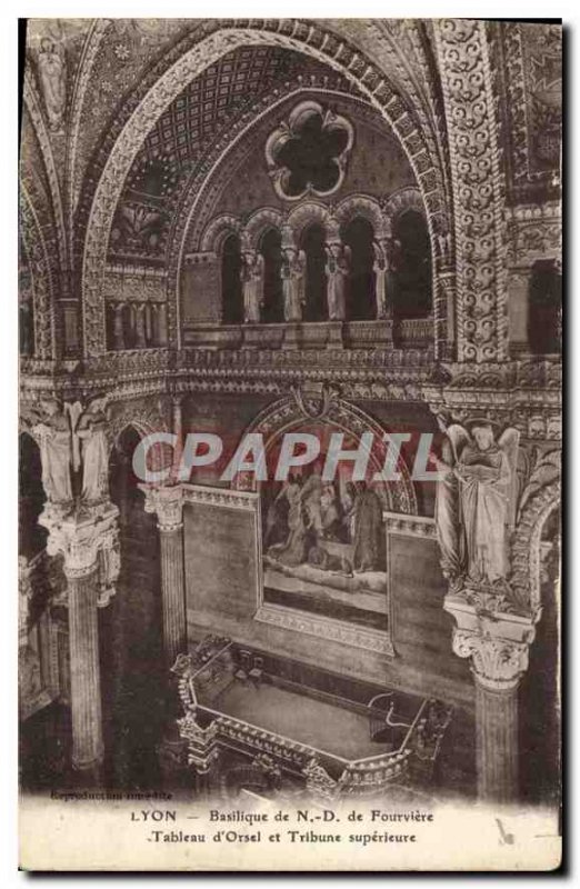 Old Postcard Lyon Basilica of Fourviere N D Chart Orsel and upper Tribune