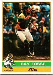 1976 Topps Baseball Card Ray Fosse Oakland Athletics sk13374