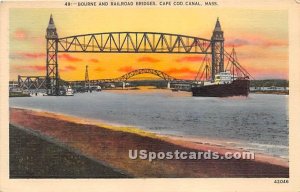Bourne & Railroad Bridges - Cape Cod, Massachusetts MA Postcard