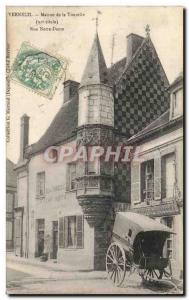 Old Postcard Verneuil House Turret Rue Notre Dame Cariole Boulanger Bakery