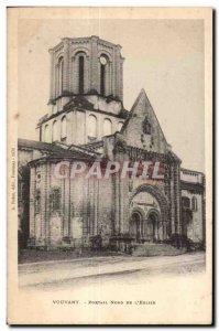 Postcard Old Vouvant portal northern church