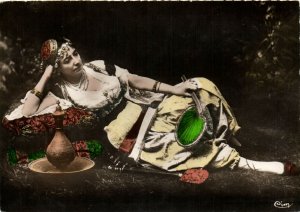 PC CPA ETHNIC, LA SIESTE, TINTED VINTAGE REAL PHOTO POSTCARD (b7865)