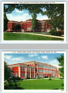 2 Postcards JOHNSON CITY, TN ~ State Teachers College DORMITORY & Training Bldg
