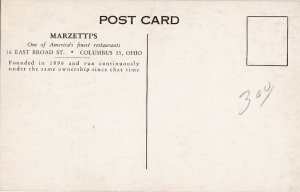 Postcard Marzetti's Restaurant Columbus OH