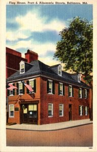 Maryland Baltimore Flag House Pratt & Albemarle Streets 1950