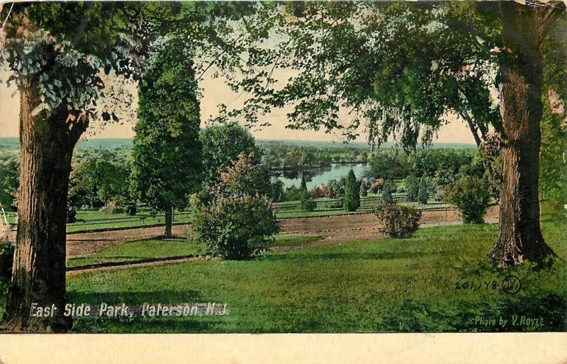 Peterson New JerseyEast Side ParkTrees & Dirt Road1909 Postcard