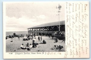 OCEAN GROVE, New Jersey NJ ~ LILLAGORE'S PAVILION Beach 1906 Rotograph Postcard
