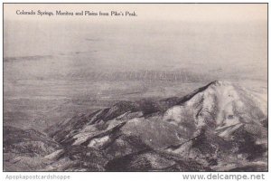 Colorado Colorado Springs Manitou And Plains From Pikes Peak Albertype