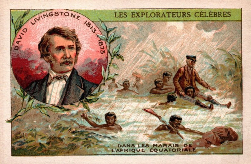 Victorian Trade Card D. Livingstone Dans Marais L'Afrique Africa L1