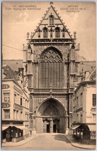 Antwerpen Zidge Ingang Der Kathedral Anvers Entree Laterale Cathedrale Postcard